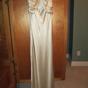 White House Black Market Silk Halter Gown Sz 8